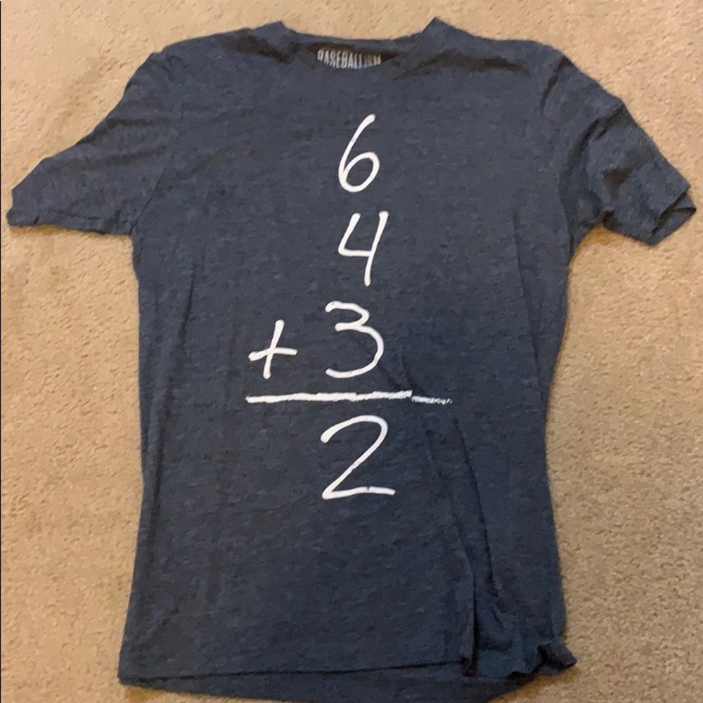 Baseballism 2+4+3=2 shirt, size: small